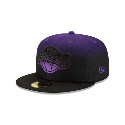 Purple Los Angeles Lakers Hat - New Era NBA Back Half 59FIFTY Fitted Caps USA2795481